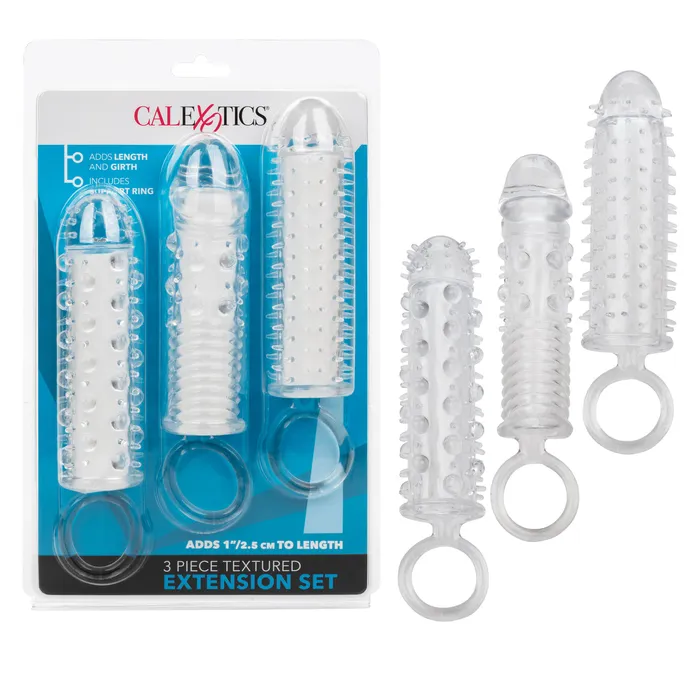 Calexotic 3 Piece Textured Extension Set California Exotic Male Sex Toys