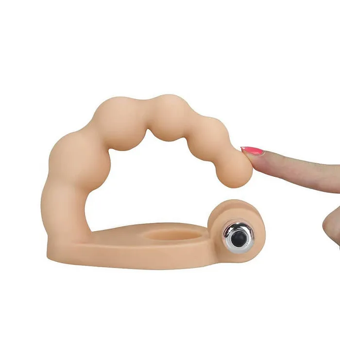 Male Sex Toys LOVETOY LOVETOY Ultra Soft 65 Anal Beads with Cock Ring Dual Stimulation Toy