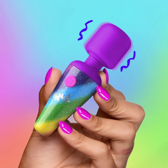 XR Brands Female Sex Toys Bang Rainbow Mini Silicone Wand Vibrator