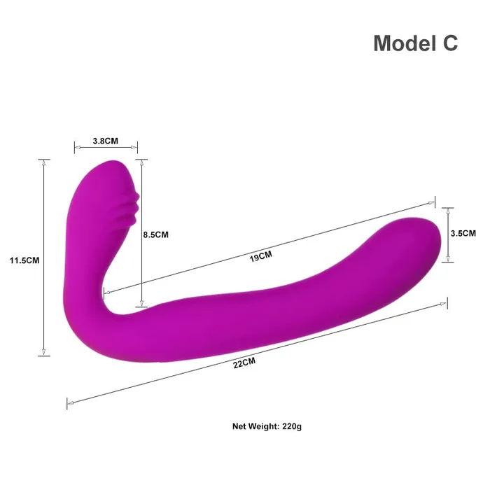 Female Sex Toys Double Ended Strapless strapon Dildo Vibrator Own Pleasures