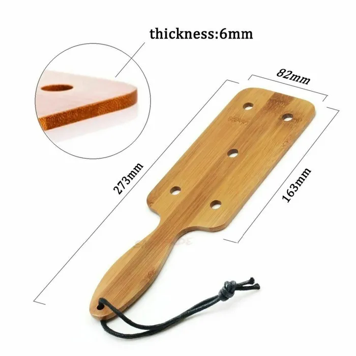 House of Dasein Male Sex Toys Paddles Wide With Holes Natural Bamboo Spanking Paddle Bdsm Toy