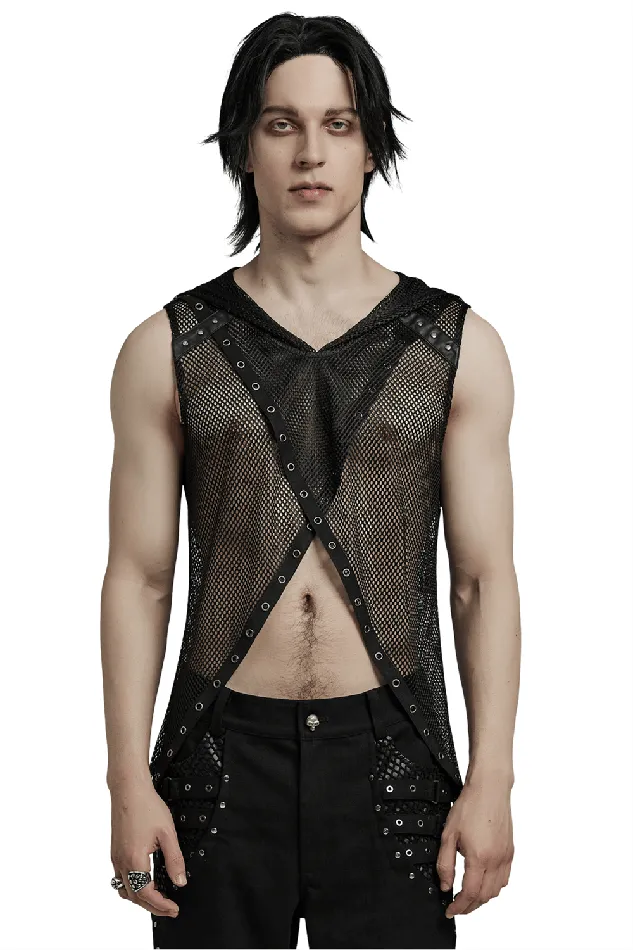 EVEs SECRETS Female Sex Toys Mesh Gothic Hooded Vest with a Seductive Punk Hollow Design EVEs SECRETS Female Sex Toys Mesh Gothic Hooded Vest with a Seductive Punk Hollow Design