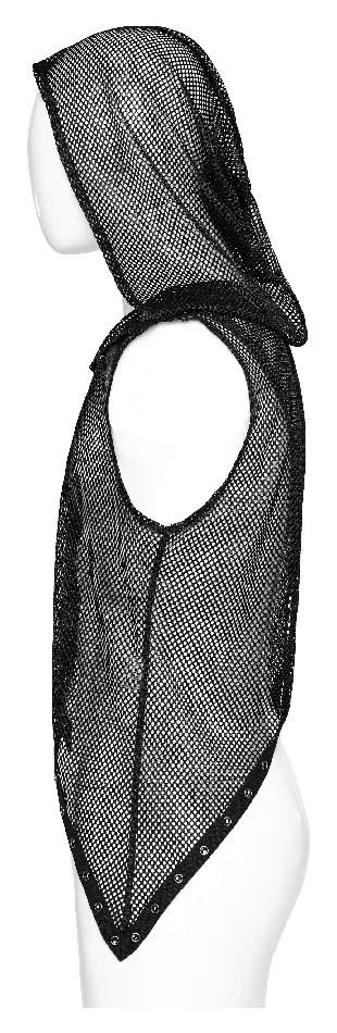 EVEs SECRETS Female Sex Toys Mesh Gothic Hooded Vest with a Seductive Punk Hollow Design