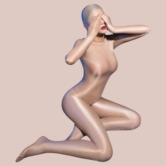 Female Sex Toys House of Chastity Nylon Body Suit With Hood