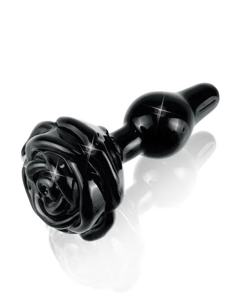 Icicles No 77 Rose Butt Plug Black Calvista Anal Icicles No 77 Rose Butt Plug Black Calvista Anal