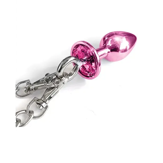 Anal Nixie Metal Butt Plug Furry Handcuff Set MediumBlue Metallic Global Novelties LLC Anal Nixie Metal Butt Plug Furry Handcuff Set MediumBlue Metallic Global Novelties LLC