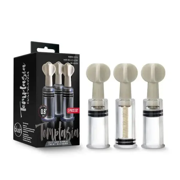 Anal Temptasia Clit Nipple Twist Suckers Set Of 3 Clear Blush