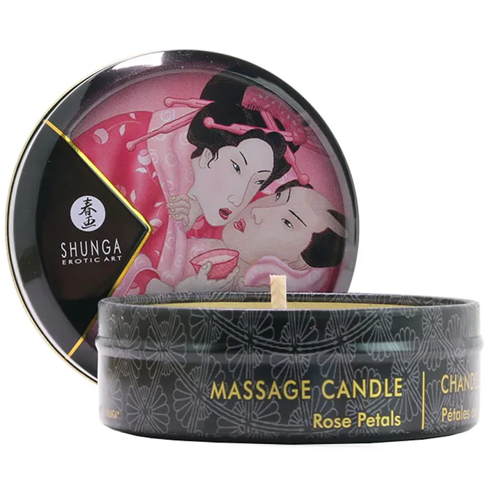 Aphrodisia Mini Massage Candle 1oz30ml in Rose Petals Shunga Female Sex Toys Aphrodisia Mini Massage Candle 1oz30ml in Rose Petals Shunga Female Sex Toys