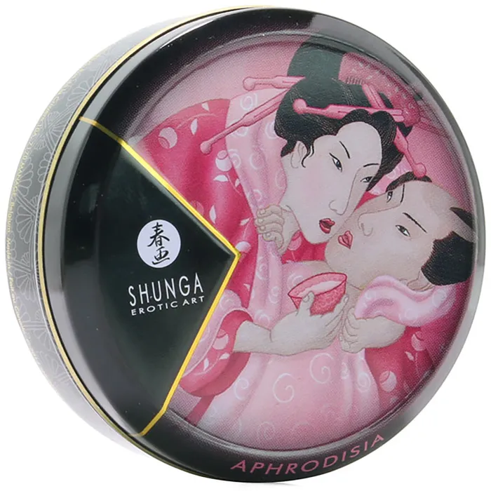 Aphrodisia Mini Massage Candle 1oz30ml in Rose Petals Shunga Female Sex Toys