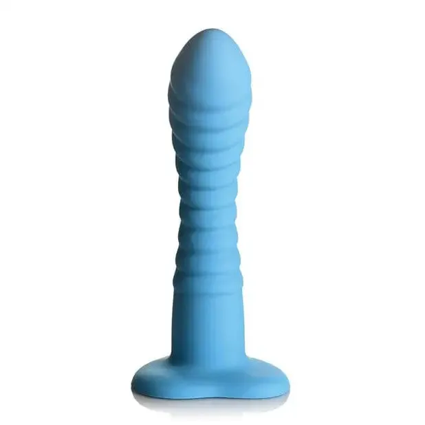 Curve Toys Simply Sweet Ribbed Silicone Dildo 7in Blue Dildos Curve Toys Simply Sweet Ribbed Silicone Dildo 7in Blue Dildos