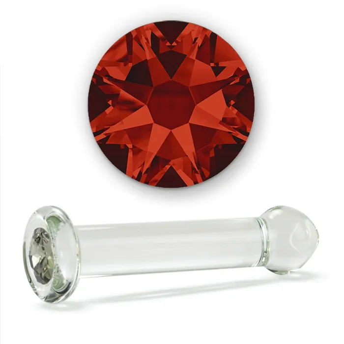 Dildos Crystal Delights Red Magma Basix Delight Dildo