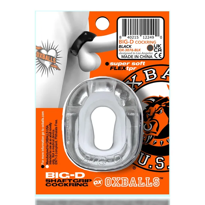 Dildos Oxballs Oxballs BigD Shaft Grip Cockring Clear