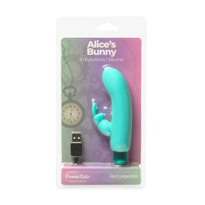 Female Sex Toys PowerBullet PowerBullet Alices Bunny Rechargeable Bullet with Removable Rabbit Sleeve Teal Female Sex Toys PowerBullet PowerBullet Alices Bunny Rechargeable Bullet with Removable Rabbit Sleeve Teal