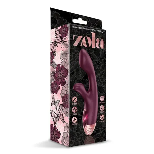Global Novelties LLC Zola Rechargeable Silicone Warming Dual Massager Female Sex Toys Global Novelties LLC Zola Rechargeable Silicone Warming Dual Massager Female Sex Toys