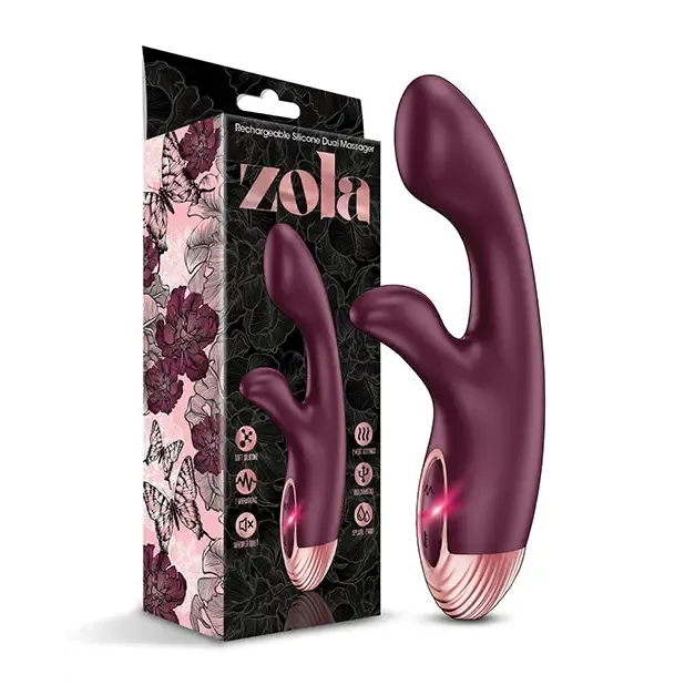 Global Novelties LLC Zola Rechargeable Silicone Warming Dual Massager Female Sex Toys Global Novelties LLC Zola Rechargeable Silicone Warming Dual Massager Female Sex Toys