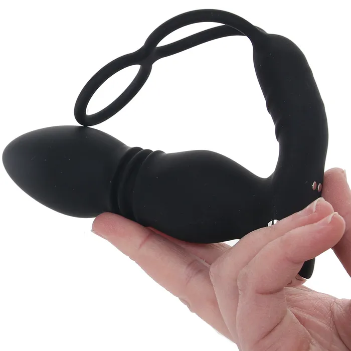 Male Sex Toys Nasstoys AssSation Thrusting Power Plug with Dual Ring in Black