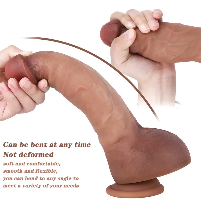 Modi Female Sex Toys G51 Beater Ultra Realistic Dual Density Liquid Silicone Suction Cup Dildo with Balls 91 Inch