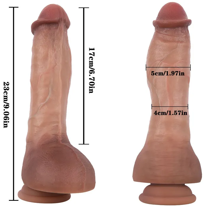 Modi Female Sex Toys G51 Beater Ultra Realistic Dual Density Liquid Silicone Suction Cup Dildo with Balls 91 Inch