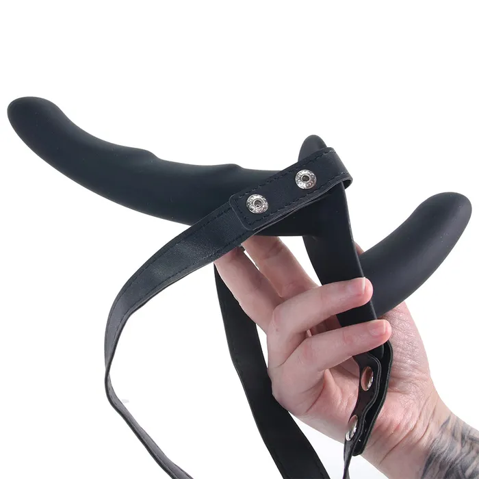 Ouch Adjustable Dual Ridged StrapOn Vibe Shots Toys Female Sex Toys