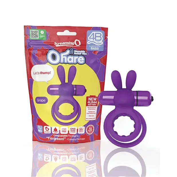 Screaming O Vibrators Screaming O 4B Ohare Vibrating Rabbit Double Cockring