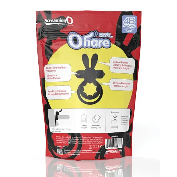 Screaming O Vibrators Screaming O 4B Ohare Vibrating Rabbit Double Cockring