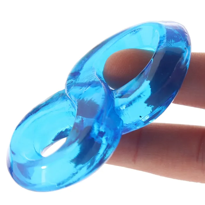 Vibrators Electric Eel Blue Line Duo Cock And Ball Rings