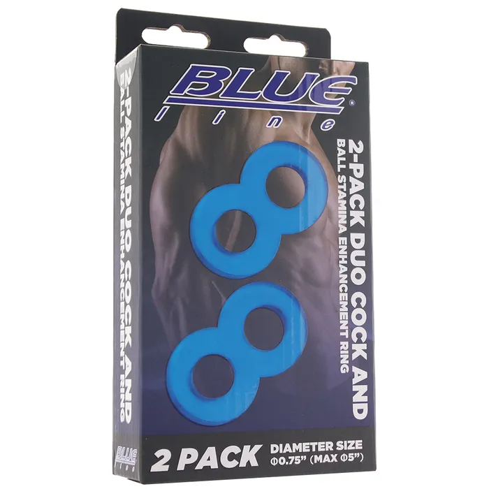 Vibrators Electric Eel Blue Line Duo Cock And Ball Rings
