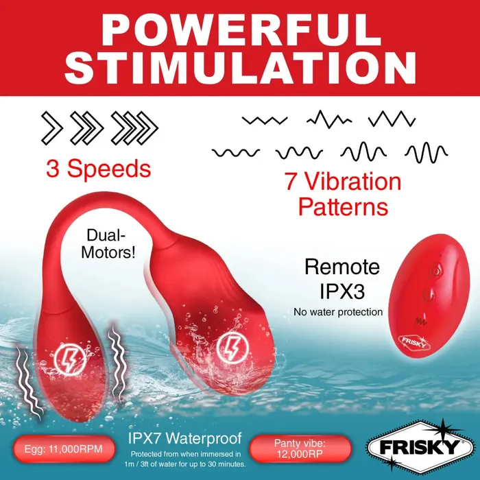 XR Brands Female Sex Toys Double Love Connection Silicone Panty Vibe With Remote Control