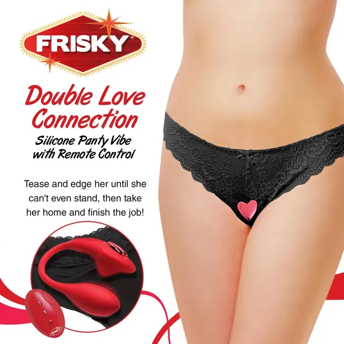 XR Brands Female Sex Toys Double Love Connection Silicone Panty Vibe With Remote Control