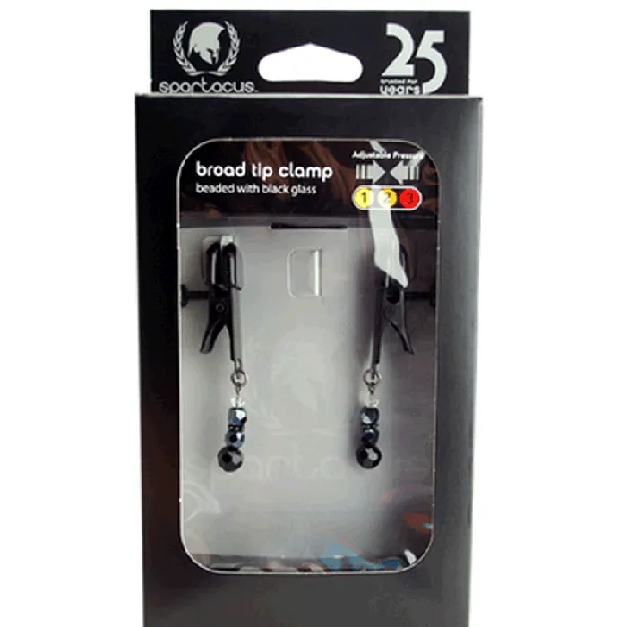 Anal Spartacus Broad Tip Clamp Black Glass Beads SPARTACUS