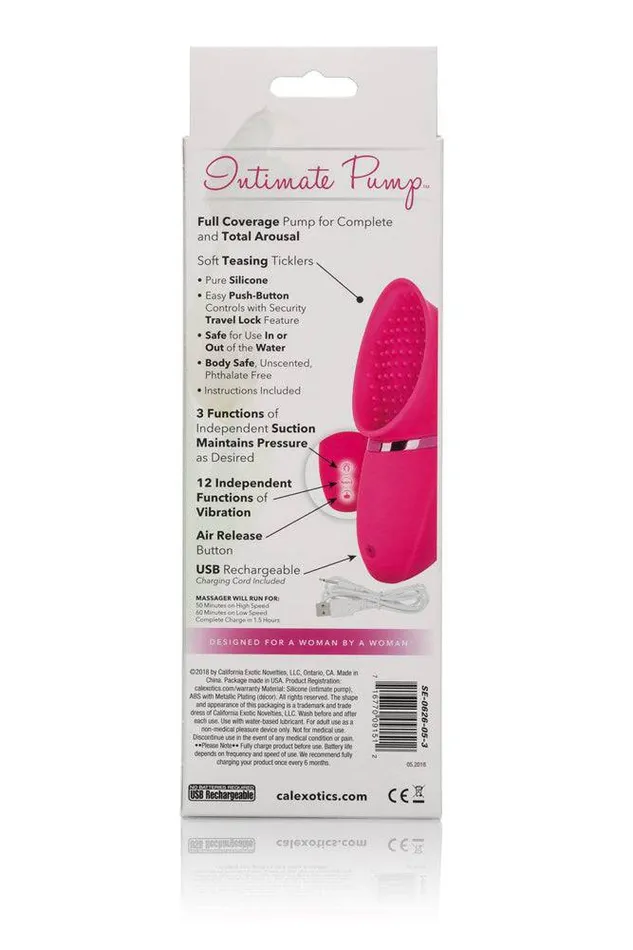 Cal Exotics Intimate Pump Rechargeable Full Coverage Pump Pink Cal Exotics Female Sex Toys