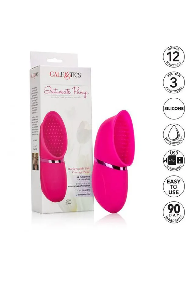Cal Exotics Intimate Pump Rechargeable Full Coverage Pump Pink Cal Exotics Female Sex Toys
