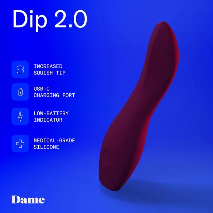 Dame Dip 20 Bullet Vibrator Plum Dame Products Female Sex Toys
