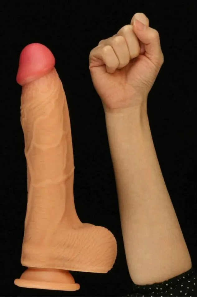 Dildos Shibari Shibari Get Lucky Real Skin Dual Layer Dildo 10 Inch Tan