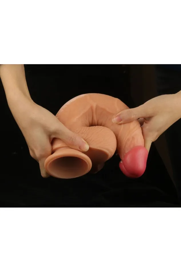 Dildos Shibari Shibari Get Lucky Real Skin Dual Layer Dildo 10 Inch Tan