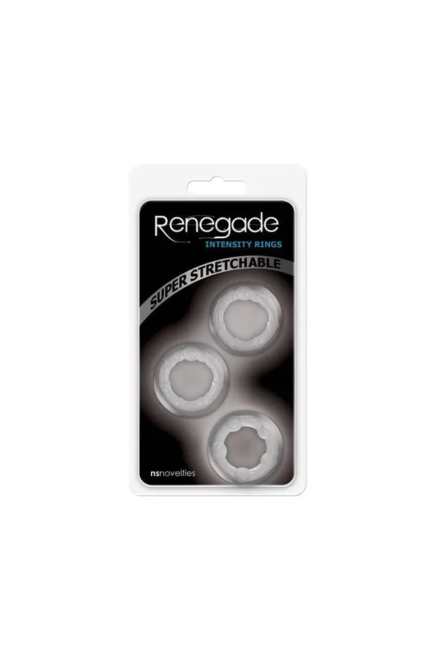NS Novelties Renegade Intensity Cock Rings 3pk Clear NS Novelties Anal