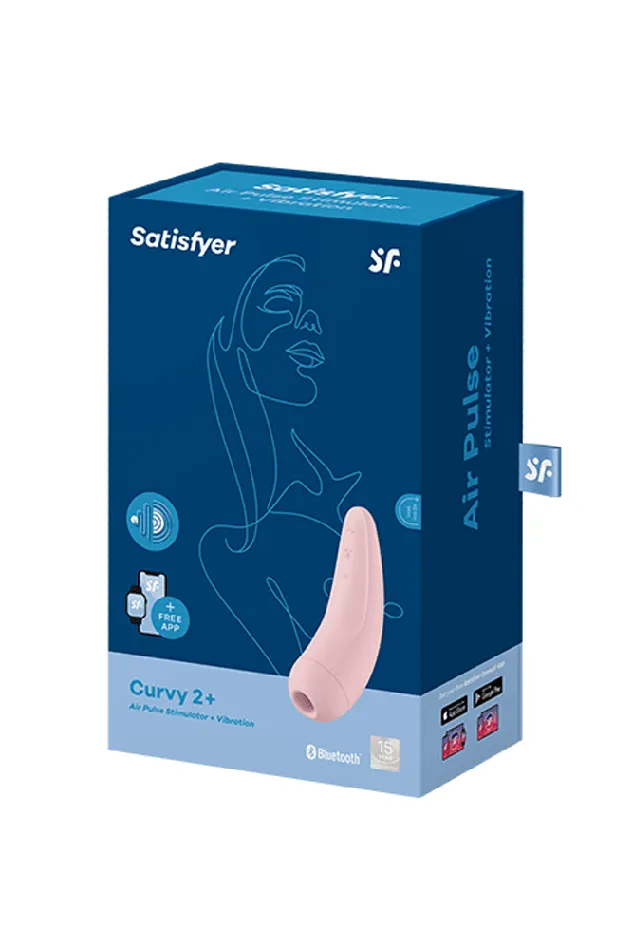 Satisfyer Vibrators Satisfyer Curvy 2 Plus Bluetooth Air Pulse Clitoral Stimulator Pink