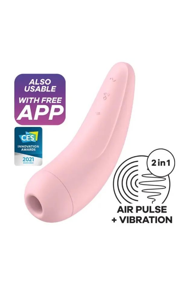 Satisfyer Vibrators Satisfyer Curvy 2 Plus Bluetooth Air Pulse Clitoral Stimulator Pink