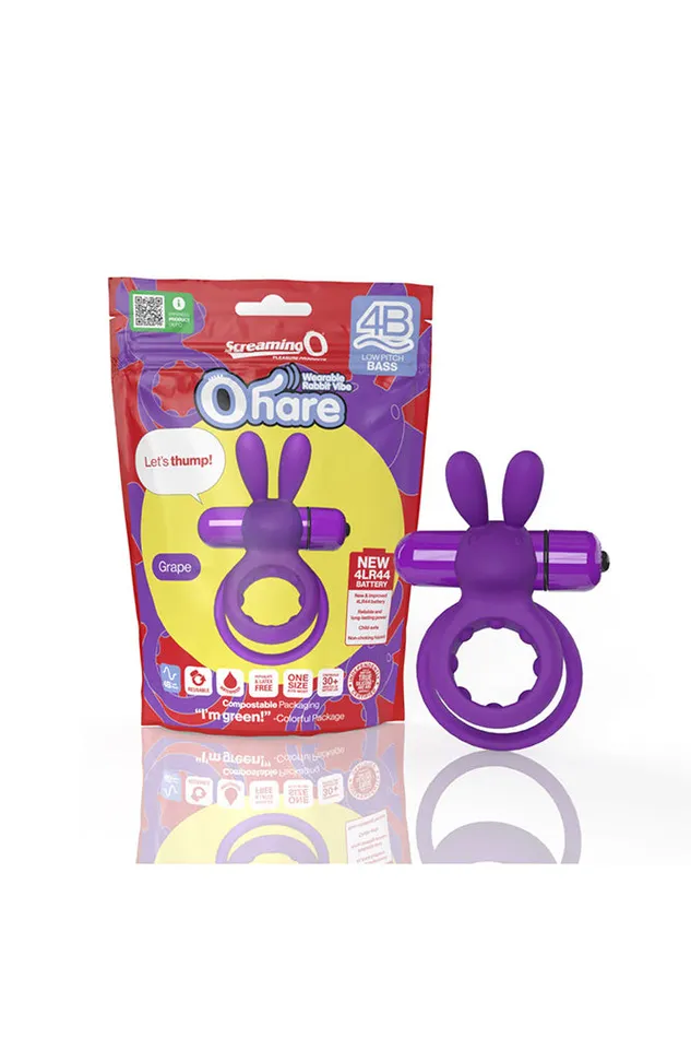 Screaming O 4B O Hare Vibrating Rabbit Double Cock Ring Various Colors Screaming O Male Sex Toys