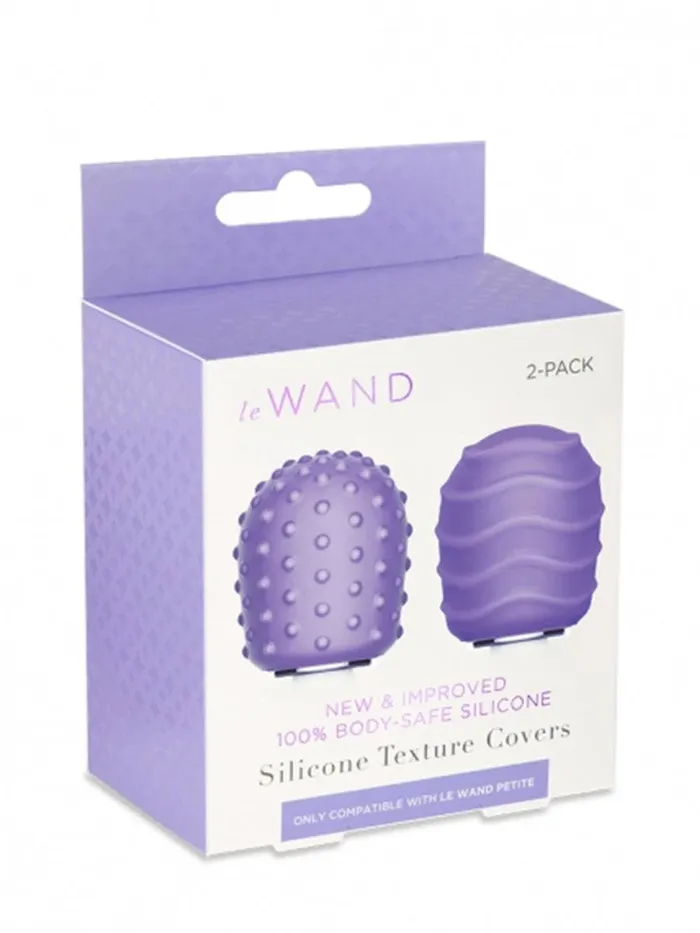 Vibrators Multi Use Petite Textured Wand Attachments Le Wand 2 Pack Le Wand