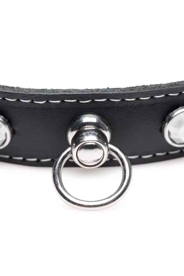 XR Brands Anal XR Brands Master Series Bling Vixen Choker with Rhinestones BlackClear