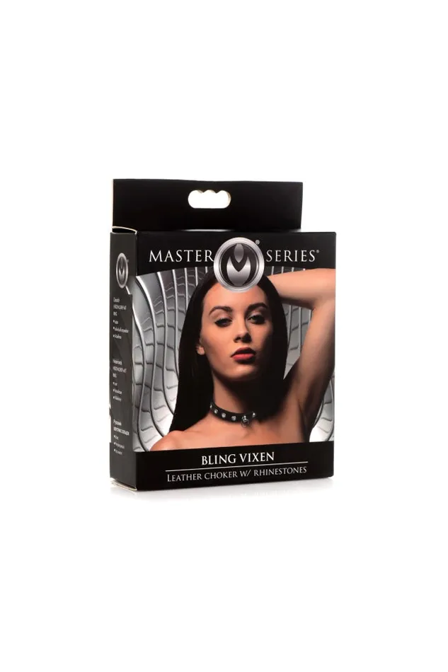 XR Brands Anal XR Brands Master Series Bling Vixen Choker with Rhinestones BlackClear