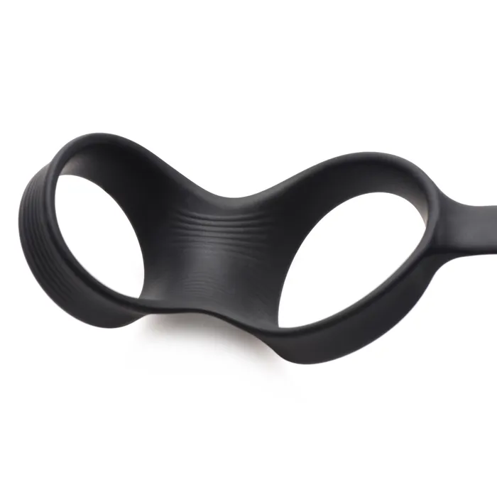 10X Inflatable and Vibrating Prostate Plug with Cock and Ball Ring Swell Male Sex Toys