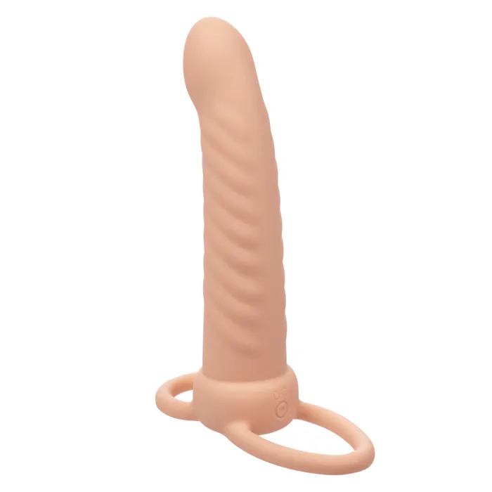 CalExotics Female Sex Toys Performance Maxx Rechargeable Ribbed Dual Penetrator Ivory CalExotics Female Sex Toys Performance Maxx Rechargeable Ribbed Dual Penetrator Ivory