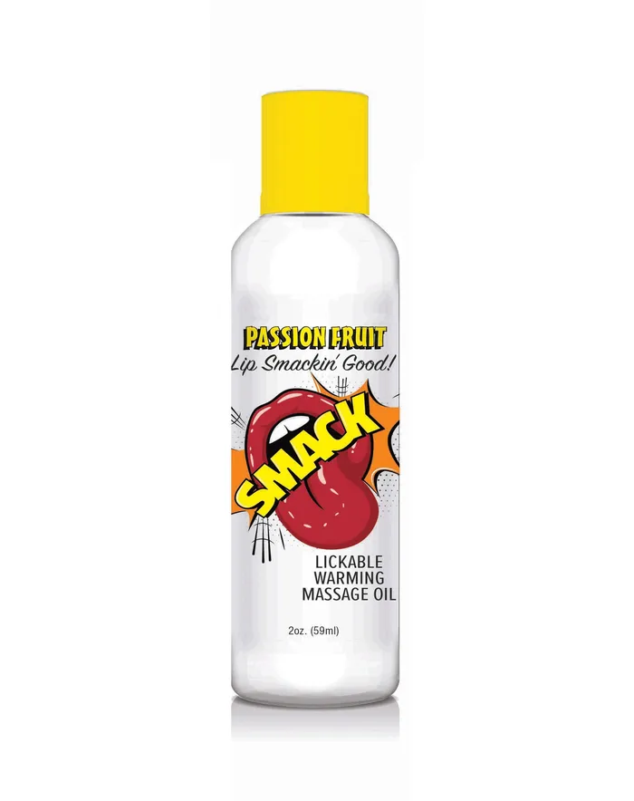 Couples Smack Warming and Lickable Massage Oil Passion Fruit 2 Oz Little Genie