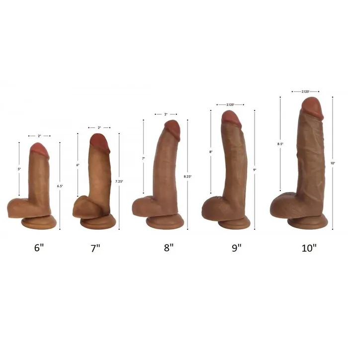 Curve Toys Female Sex Toys Dark Bareskin Dildo with Balls