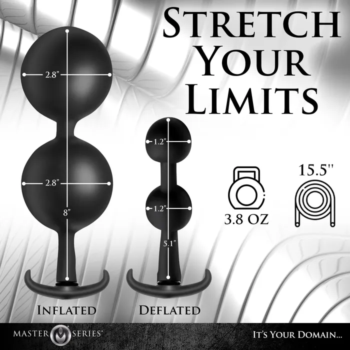 Male Sex Toys Master Series Ass Rattler Weighted Inflatable Silicone Anal Plug