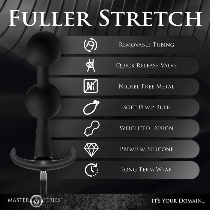Male Sex Toys Master Series Ass Rattler Weighted Inflatable Silicone Anal Plug