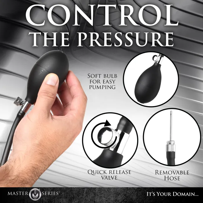 Male Sex Toys Master Series Ass Rattler Weighted Inflatable Silicone Anal Plug