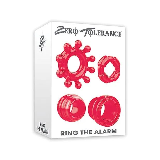 Anal Zero Tolerance Zero Tolerance Ring the Alarm Set of 4 Textured Cock Rings Red Anal Zero Tolerance Zero Tolerance Ring the Alarm Set of 4 Textured Cock Rings Red